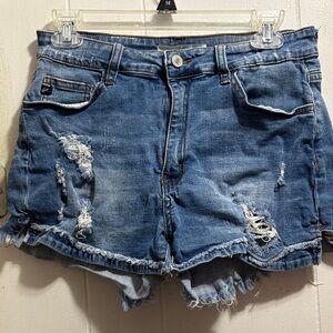 KanCan Distressed Denim Jean Shorts